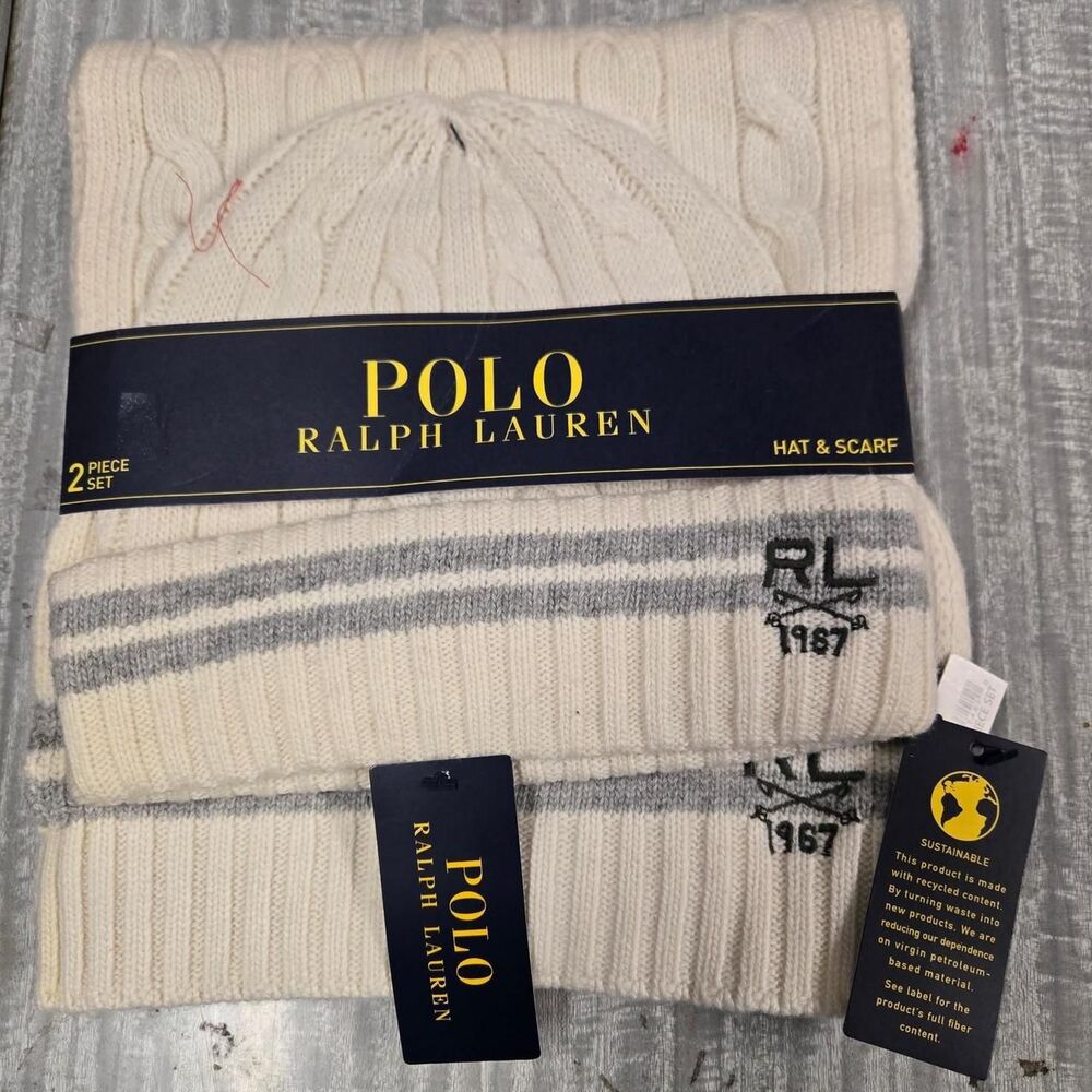 Polo-ralph-lauren Men's Cream and Grey Scarf-wraps